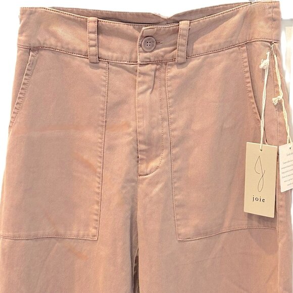 Joie Hi-Rise Wide Leg Cargo Pocket Trousers Pant Wm Sz 2 Sienna Putty Color NWT - Picture 6 of 8